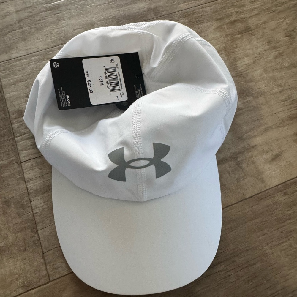 Under Armour White and Gray Cap